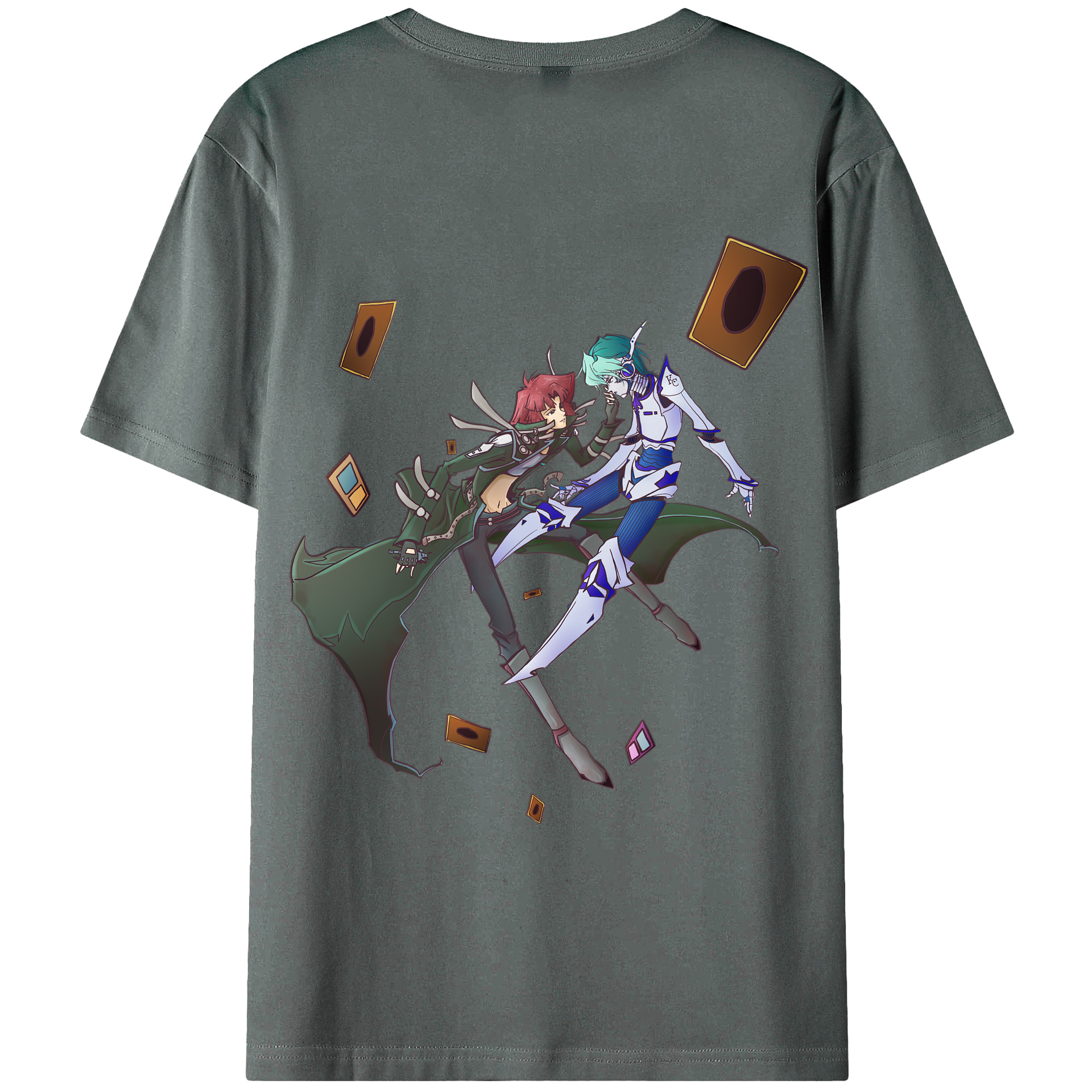 （画像用） 遊☆戯☆王 Yu-Gi-Oh! 綿100％ メンズ半袖Tシャツ（バックプリント） 通気性
